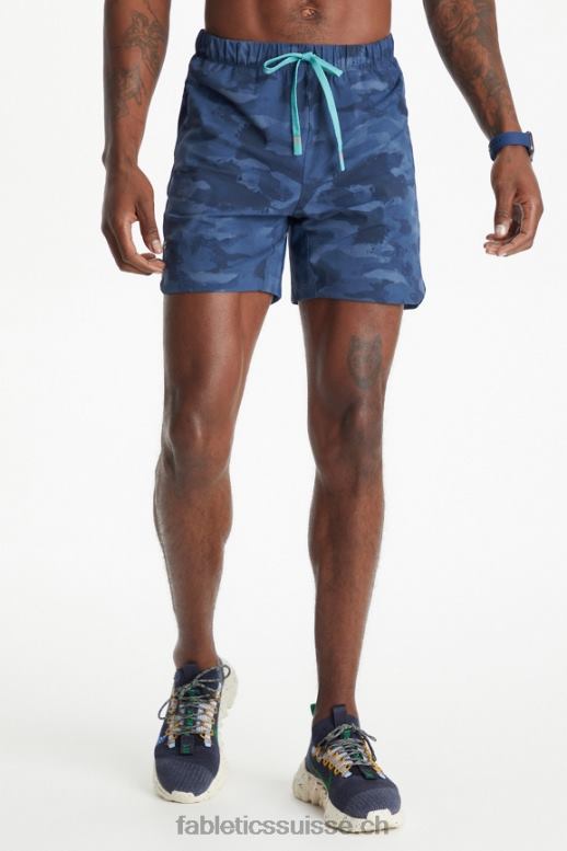 Hommes celui qui est court 161 B0B6R3277 camouflage bleu marine classique Fabletics