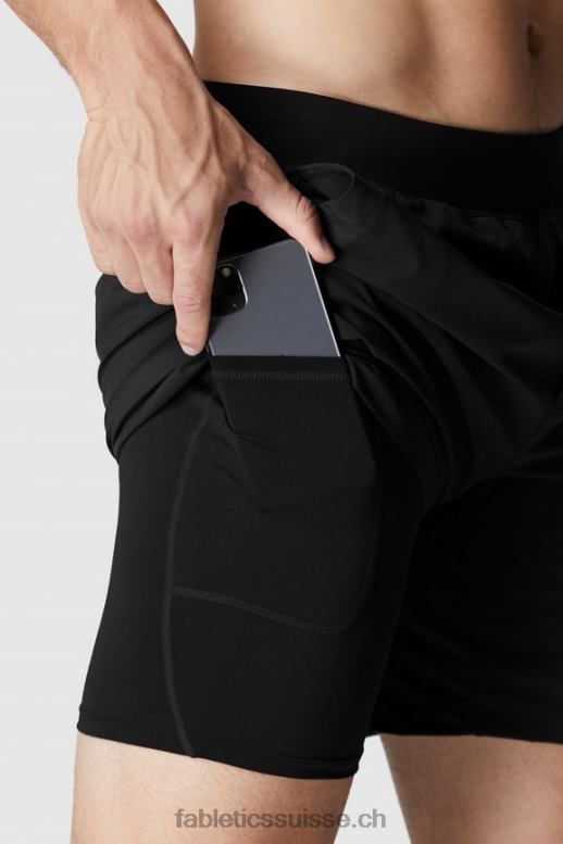 Hommes la franchise courte (doublée) B0B6R3356 noir Fabletics