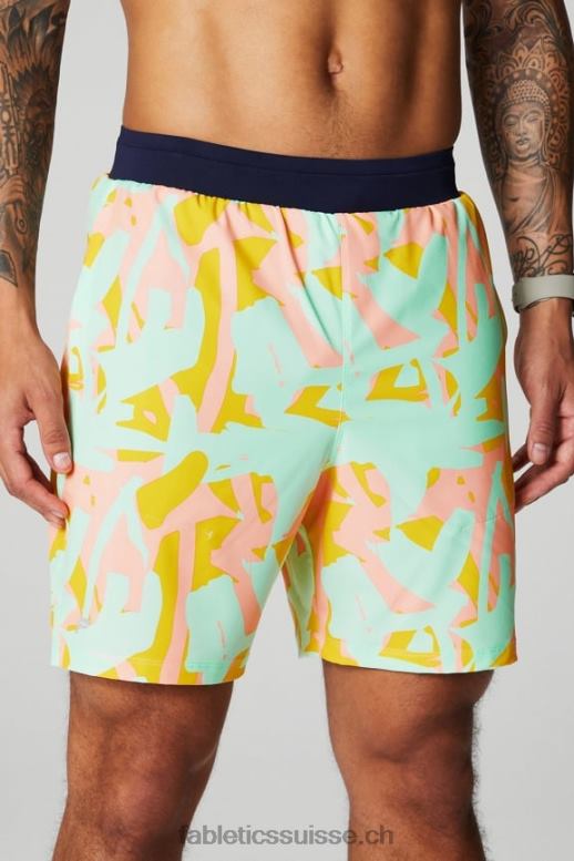 Hommes le court fondamental ii 159 B0B6R3267 Peach Kiss Organic Blobs Fabletics