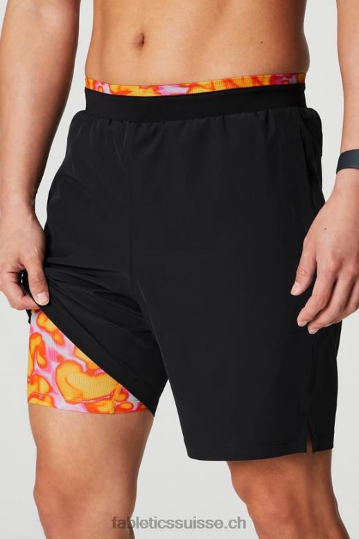 Hommes le fondamental court ii (linéaire) 132 B0B6R3122 noir/rose évasion folie estivale Fabletics