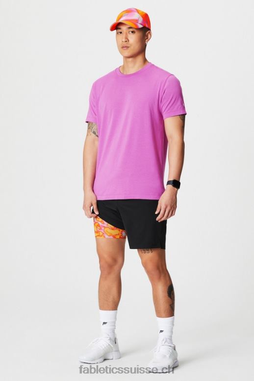 Hommes le fondamental court ii (linéaire) 132 B0B6R3122 noir/rose évasion folie estivale Fabletics
