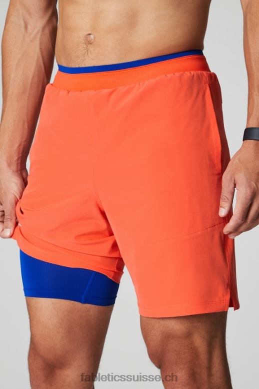 Hommes le fondamental court ii (linéaire) 132 B0B6R3124 orange passion Fabletics