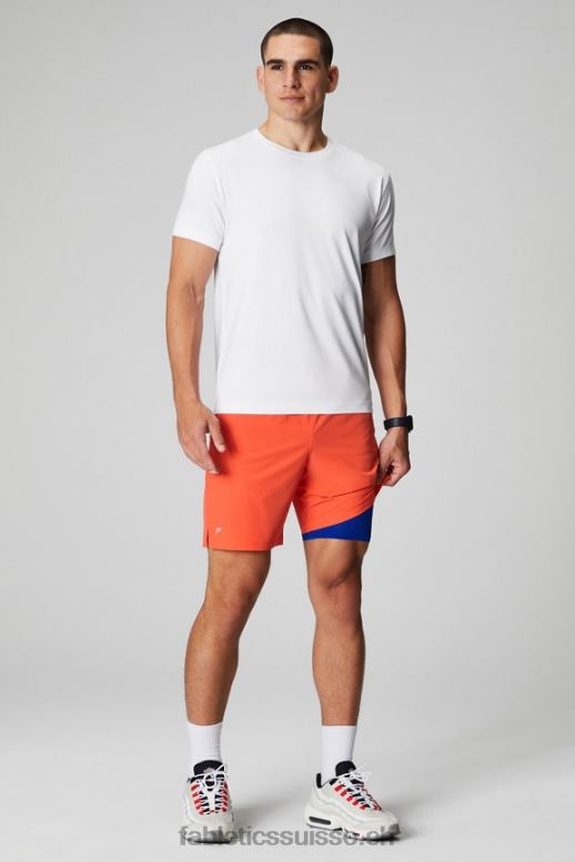 Hommes le fondamental court ii (linéaire) 132 B0B6R3124 orange passion Fabletics