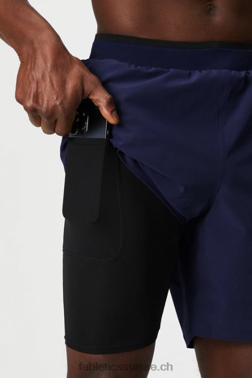 Hommes le fondamental court ii (linéaire) 133 B0B6R3127 bleu marine profond Fabletics