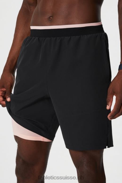 Hommes le fondamental court ii (linéaire) 134 B0B6R3133 crème au beurre noir/rose Fabletics