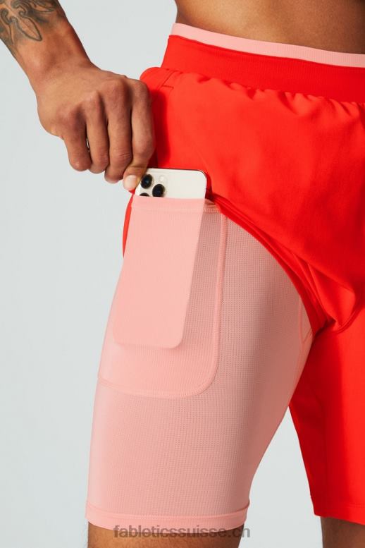 Hommes le fondamental court ii (linéaire) 135 B0B6R3141 lueur de feu perforé Fabletics