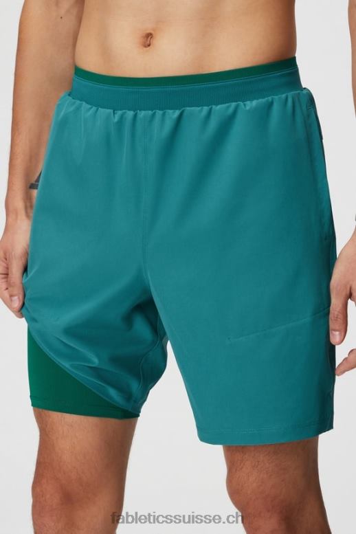 Hommes le fondamental court ii (linéaire) 136 B0B6R3146 Sarcelle foncée Fabletics