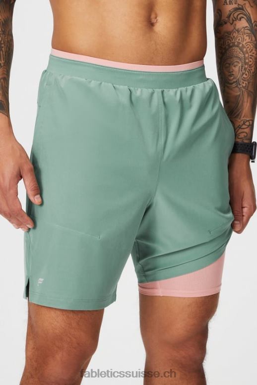 Hommes le fondamental court ii (linéaire) 137 B0B6R3147 thym gris perforé Fabletics