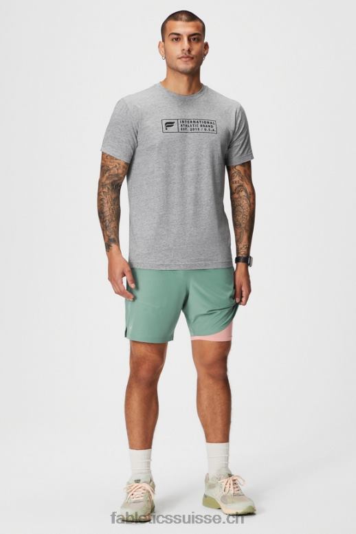 Hommes le fondamental court ii (linéaire) 137 B0B6R3147 thym gris perforé Fabletics