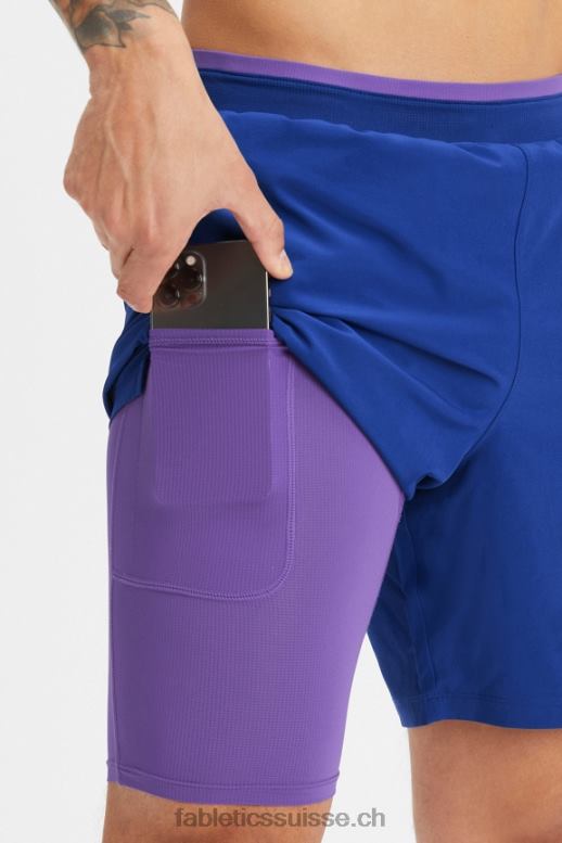 Hommes le fondamental court ii (linéaire) 137 B0B6R3149 bleu français Fabletics