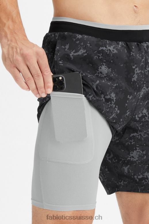 Hommes le fondamental court ii (linéaire) 138 B0B6R3152 camouflage nu noir Fabletics