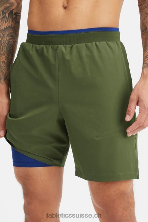 Hommes le fondamental court ii (linéaire) 138 B0B6R3154 mousse noire Fabletics
