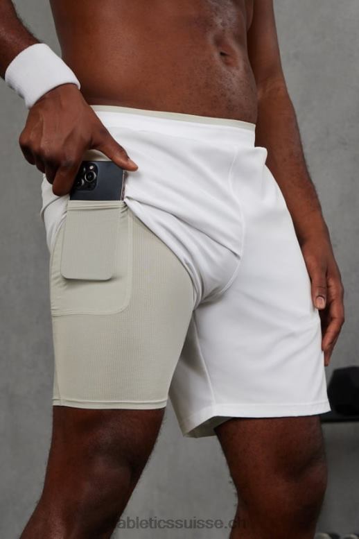 Hommes le fondamental court ii (linéaire) 139 B0B6R3158 blanc classique Fabletics