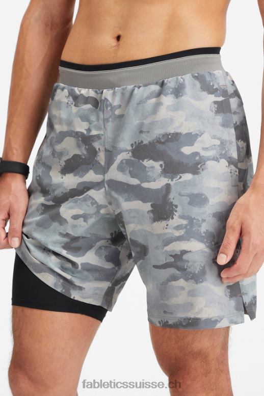 Hommes le fondamental court ii (linéaire) 150 B0B6R3226 camouflage gris ombre Fabletics
