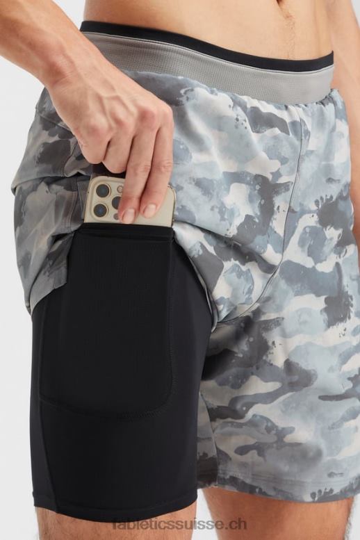 Hommes le fondamental court ii (linéaire) 150 B0B6R3226 camouflage gris ombre Fabletics