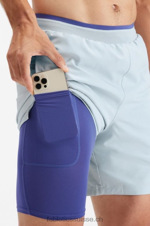 Hommes le fondamental court ii (linéaire) 163 B0B6R3305 frêne bleu Fabletics