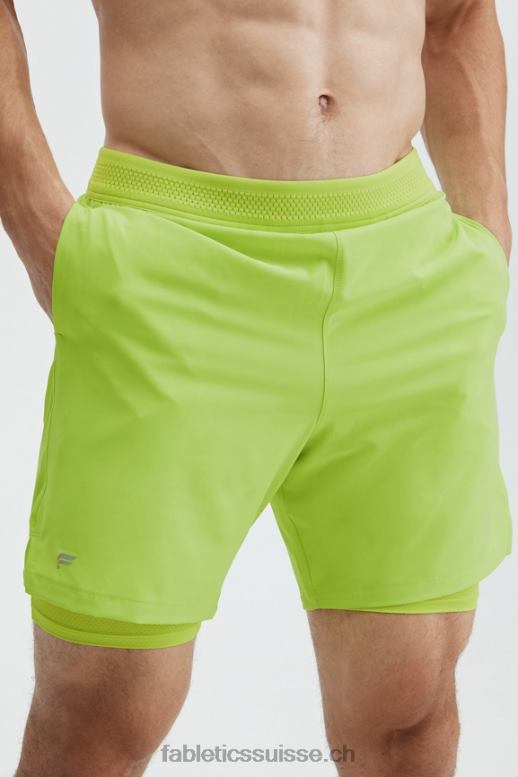 Hommes le fondamental court (linéé) B0B6R3321 citron vert vif Fabletics