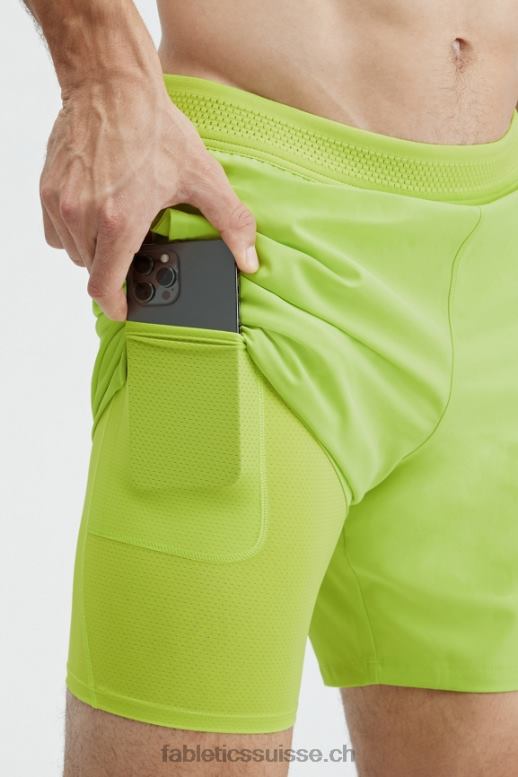 Hommes le fondamental court (linéé) B0B6R3321 citron vert vif Fabletics