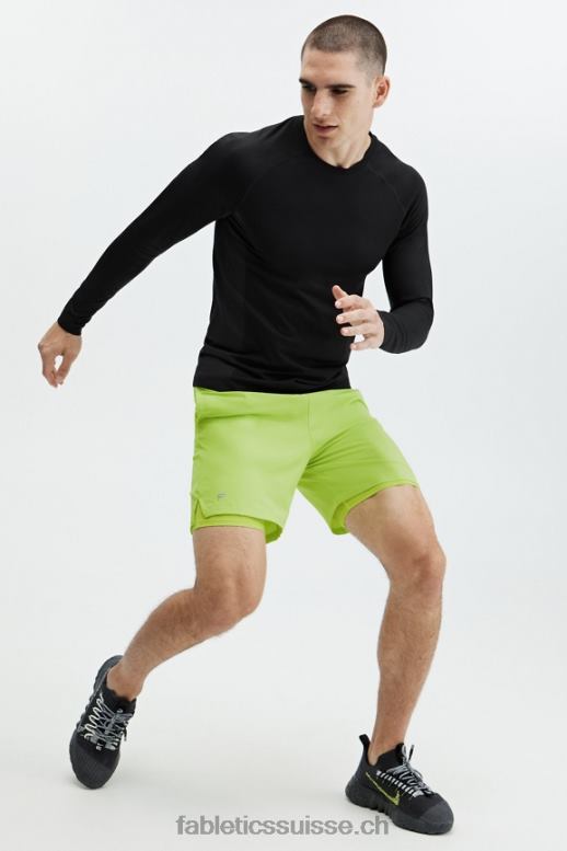 Hommes le fondamental court (linéé) B0B6R3321 citron vert vif Fabletics