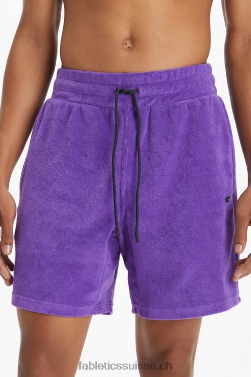 Hommes le short en éponge de l'île B0B6R3359 prune royale Fabletics