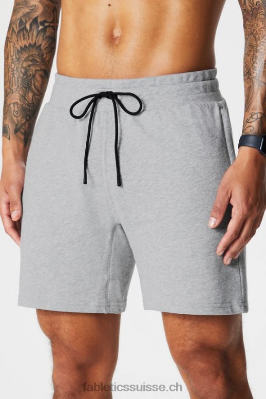 Hommes le short léger incontournable B0B6R3284 gris chiné classique Fabletics