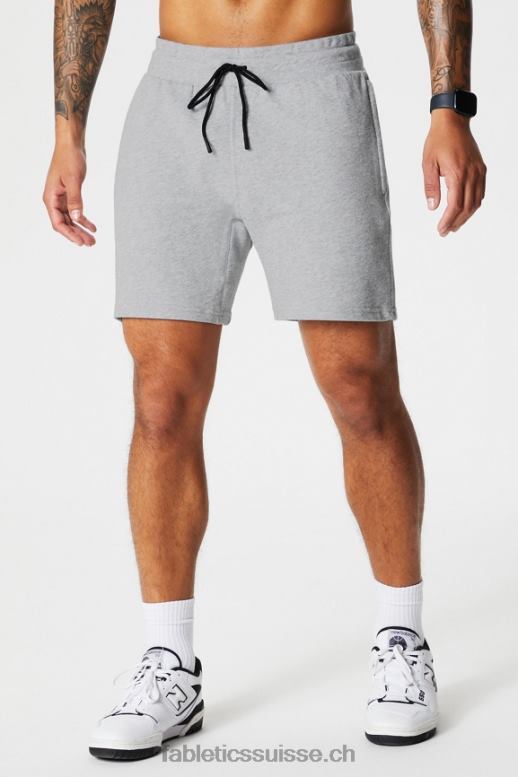 Hommes le short léger incontournable B0B6R3284 gris chiné classique Fabletics
