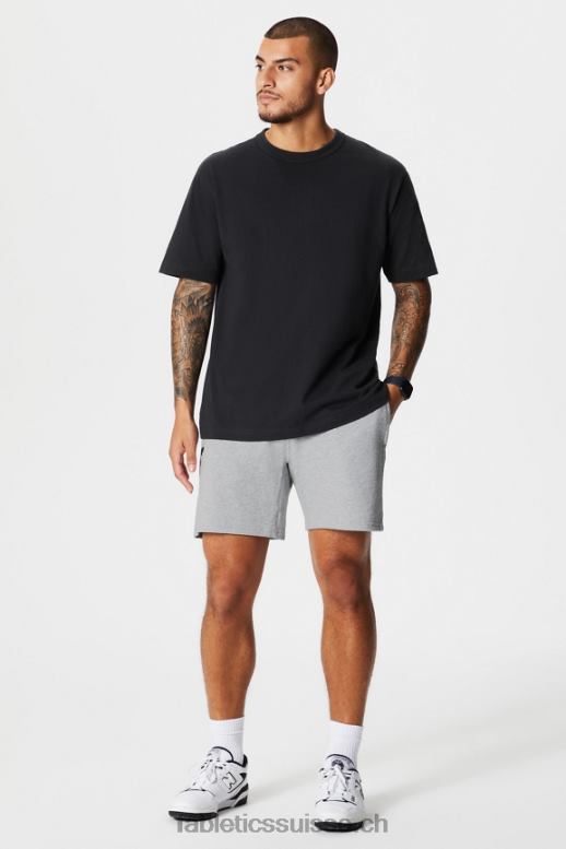 Hommes le short léger incontournable B0B6R3284 gris chiné classique Fabletics