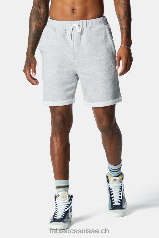 Hommes le short léger incontournable B0B6R3286 gris clair chiné Fabletics