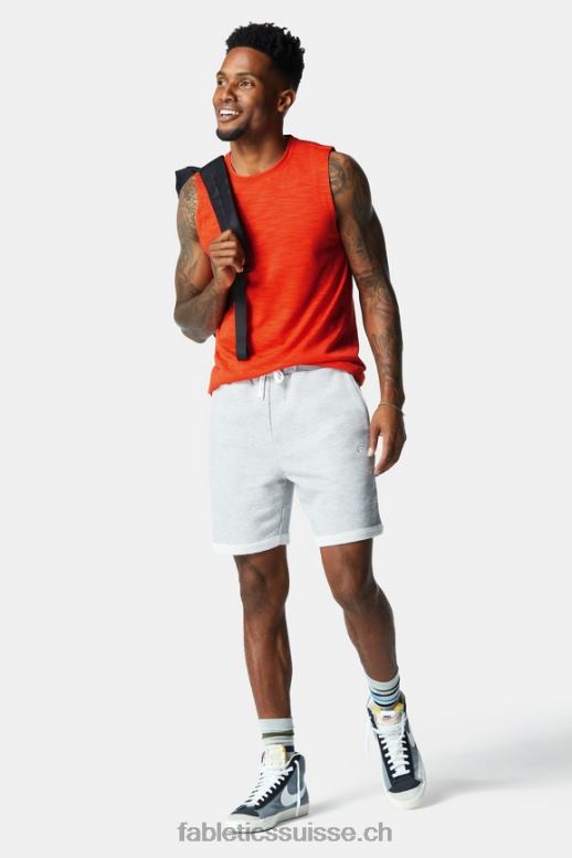 Hommes le short léger incontournable B0B6R3286 gris clair chiné Fabletics