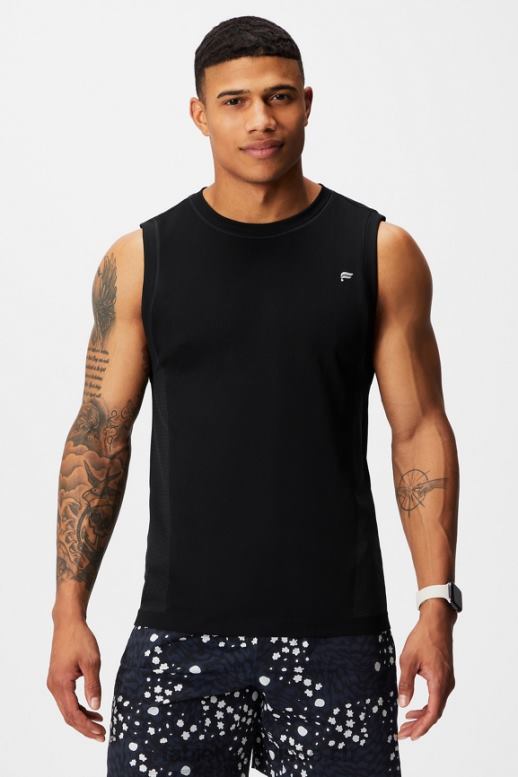 Hommes le réservoir musculaire de la journée d'entraînement B0B6R3372 noir Fabletics