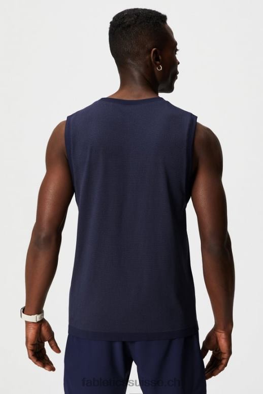 Hommes le réservoir musculaire de la journée d\'entraînement B0B6R3373 bleu marine profond Fabletics