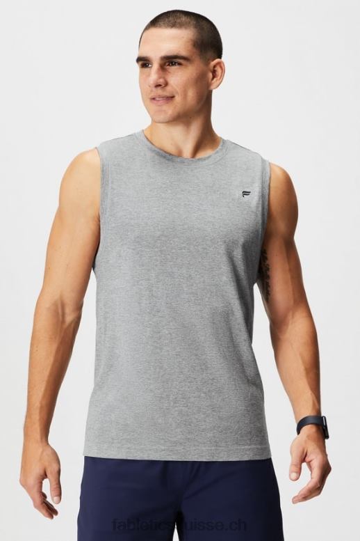 Hommes le réservoir musculaire de la journée d'entraînement B0B6R3374 htr gris moyen Fabletics