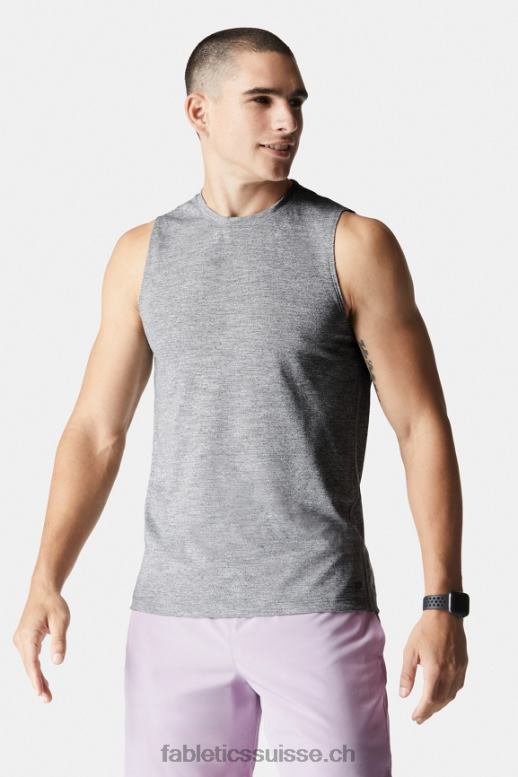 Hommes le t-shirt sans manches au premier rang B0B6R3400 gris chiné Fabletics