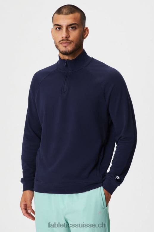 Hommes la fermeture éclair 1/4 légère B0B6R3575 bleu marine profond Fabletics