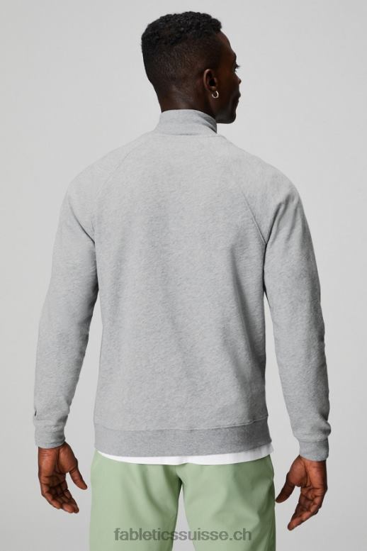 Hommes la fermeture éclair 1/4 légère B0B6R3576 gris chiné classique Fabletics