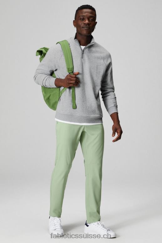 Hommes la fermeture éclair 1/4 légère B0B6R3576 gris chiné classique Fabletics