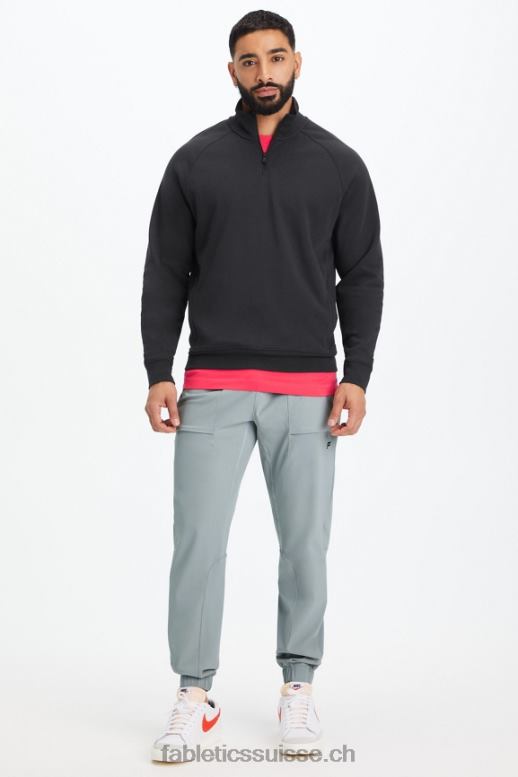 Hommes la fermeture éclair 1/4 légère B0B6R3577 noir Fabletics
