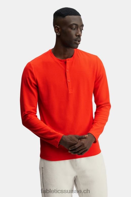 Hommes la gaufre henley B0B6R3630 feu Fabletics