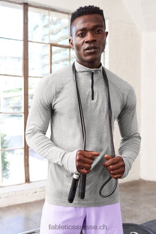 Hommes la journée d'entrainement 1/4 zip B0B6R3591 htr gris moyen Fabletics