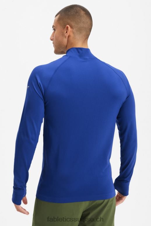 Hommes la journée d\'entrainement 1/4 zip B0B6R3592 bleu français Fabletics