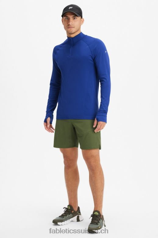 Hommes la journée d\'entrainement 1/4 zip B0B6R3592 bleu français Fabletics
