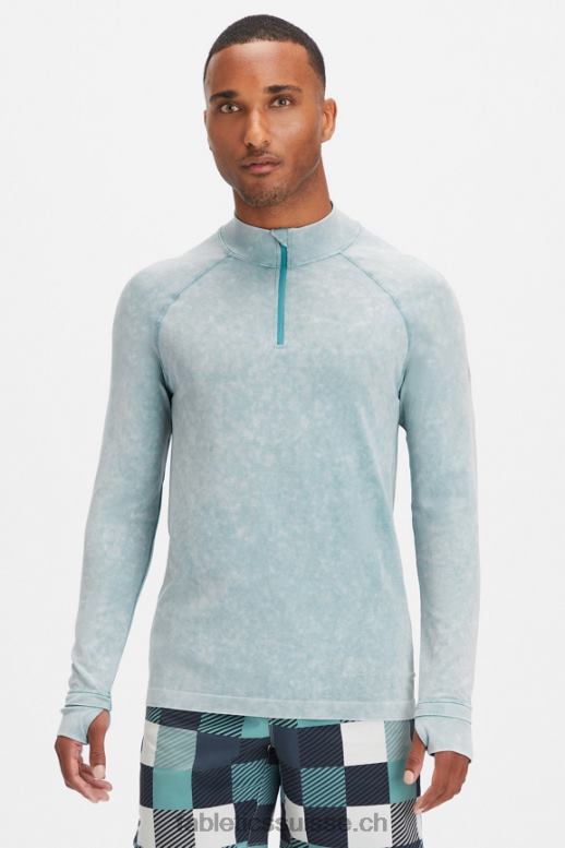Hommes la journée d'entrainement 1/4 zip B0B6R3594 vague arctique lavée Fabletics