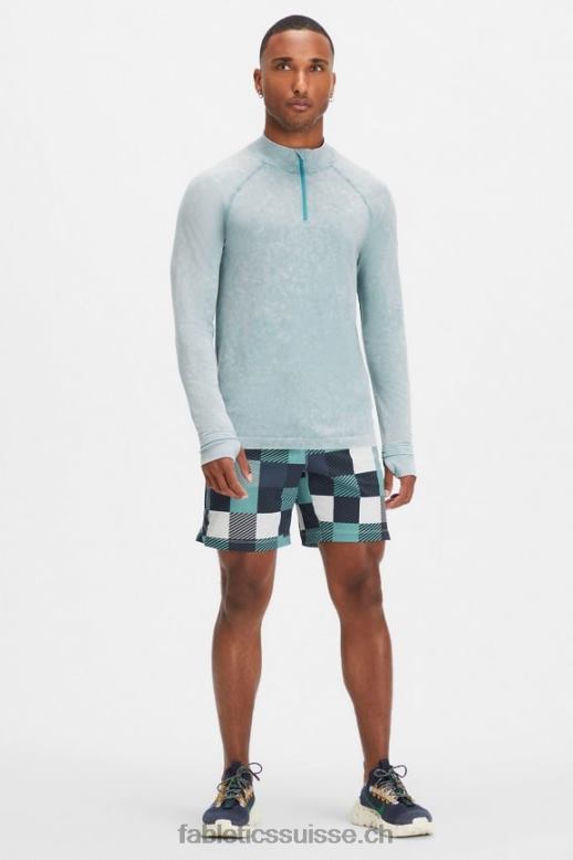 Hommes la journée d\'entrainement 1/4 zip B0B6R3594 vague arctique lavée Fabletics
