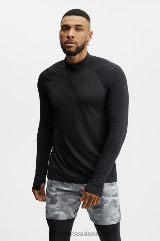 Hommes la journée d'entrainement 1/4 zip B0B6R3595 noir Fabletics