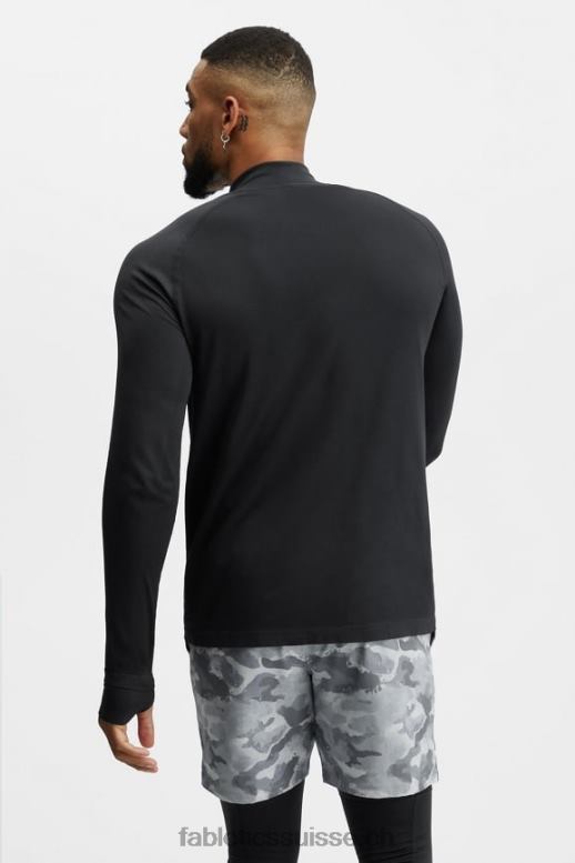 Hommes la journée d\'entrainement 1/4 zip B0B6R3595 noir Fabletics