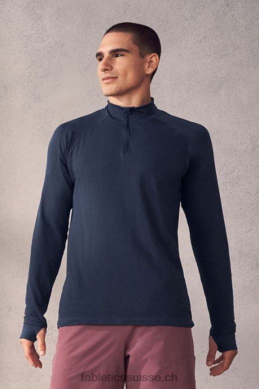 Hommes la journée d'entrainement 1/4 zip B0B6R3597 marine classique Fabletics