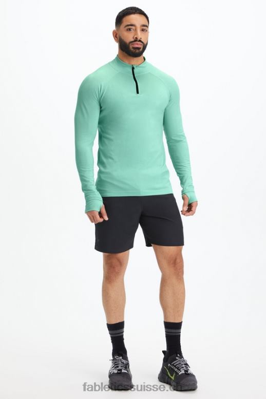 Hommes la journée d\'entrainement 1/4 zip B0B6R3598 menthe fraîche Fabletics