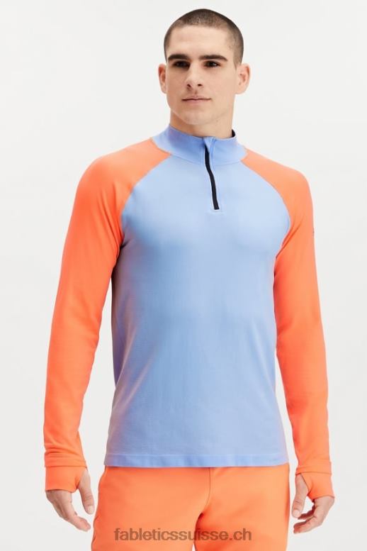 Hommes la journée d'entrainement 1/4 zip B0B6R3599 bloc bleu vapeur Fabletics