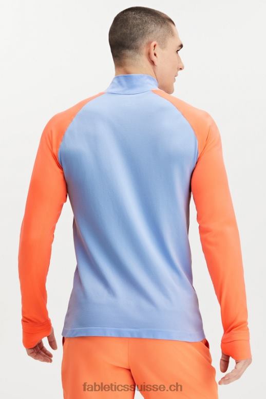 Hommes la journée d\'entrainement 1/4 zip B0B6R3599 bloc bleu vapeur Fabletics
