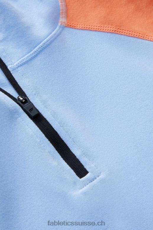 Hommes la journée d\'entrainement 1/4 zip B0B6R3599 bloc bleu vapeur Fabletics